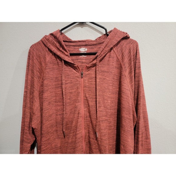 Maurices In Motion Zip-Up Long Sleeve Hoodie Lightweight Heathered Red Size XXL - Picture 2 of 7